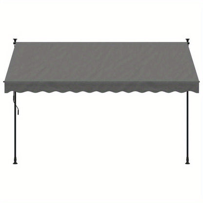 300x150cm Extendable Awning - Durable Plastic Frame, Removable Fabric, Beige/Black/Gray Options, Weather-Resistant for Patio, Balcony, Garden Shade