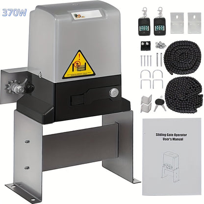 Poortopener – Poortmotor – Poortautomatisering – Schuifpoortopener – Hekopener – 370W Krachtige Motor – 66 RPM Snelheid