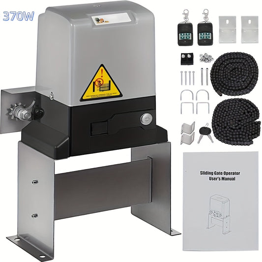 Poortopener – Poortmotor – Poortautomatisering – Schuifpoortopener – Hekopener – 370W Krachtige Motor – 66 RPM Snelheid