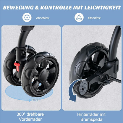 Hondenbuggy – Huisdierenwagen – Wandelwagen – Dierenbuggy – Transportbox – 3-in-1 Opvouwbaar – Oxford Stof & Metaal – Tot 16 kg – Ventilatie Gaasvensters & Opbergvakken – Blauw