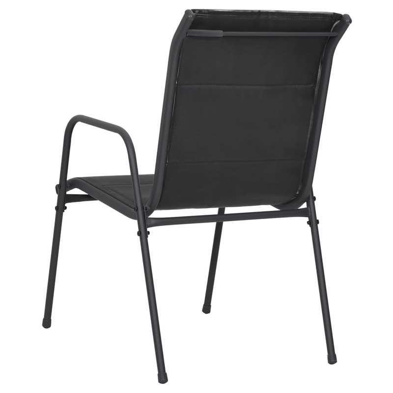 Tuinstoelen – Terrasstoelen – Balkonstoelen – Stapelbare Stoelen – Tuinmeubelen – Set van 6 – Staal & Textileen – Weerbestendig & Ergonomisch
