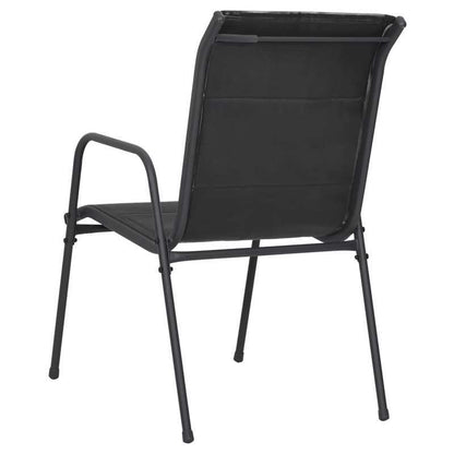 Tuinstoelen – Terrasstoelen – Balkonstoelen – Stapelbare Stoelen – Tuinmeubelen – Set van 6 – Staal & Textileen – Weerbestendig & Ergonomisch