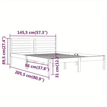 Houten Bedframe – Bedframe Massief Hout – Ledikant – Bedbodem – Slaapkamermeubel – Bruin – Massief Grenenhout – 140x200 cm – Eenvoudige Montage – Traditioneel Design
