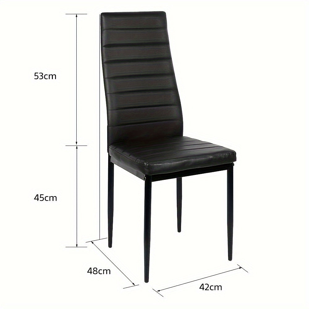 Gestoffeerde Eetkamerstoelen – Keukenstoelen – Design Stoelen – Armloze Stoelen – Faux Leren Stoelen – Ergonomische Hoog Rugleuning – Zachte Gevulde Zitting – Set Van 6