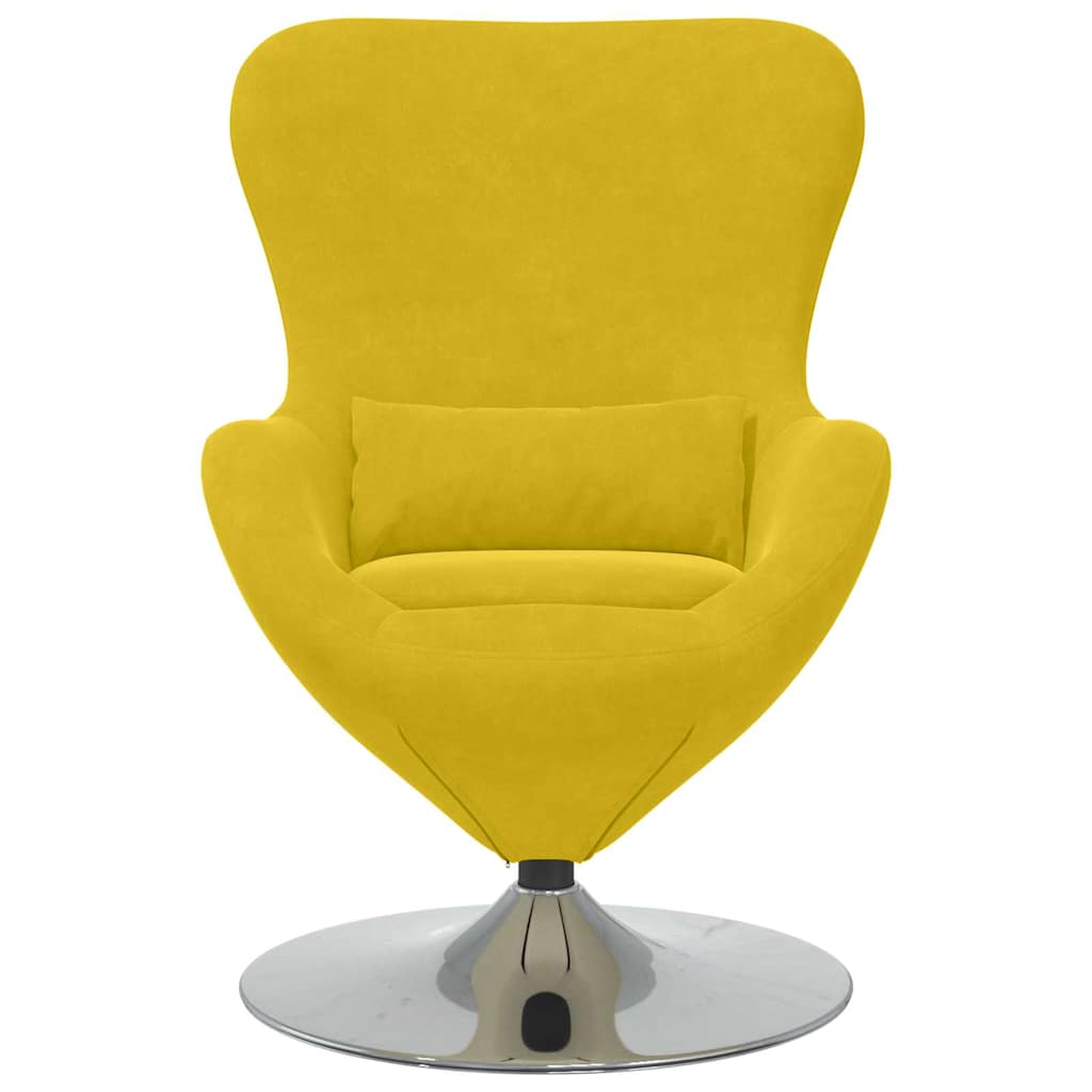Fauteuil – Draaifauteuil – Relaxstoel – Loungestoel – Zitzetel – Geel – Fluweelstof – 360 Graden Draaibaar