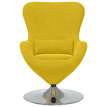 Fauteuil – Draaifauteuil – Relaxstoel – Loungestoel – Zitzetel – Geel – Fluweelstof – 360 Graden Draaibaar