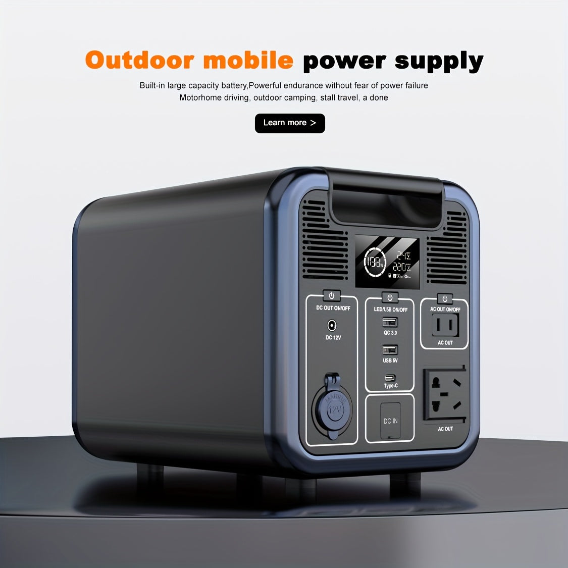 Powerstation – Draagbare Generator – Noodstroomvoorziening – Mobiele Energiebron – Camping Accu – 680Wh Capaciteit – 1200W Piekvermogen