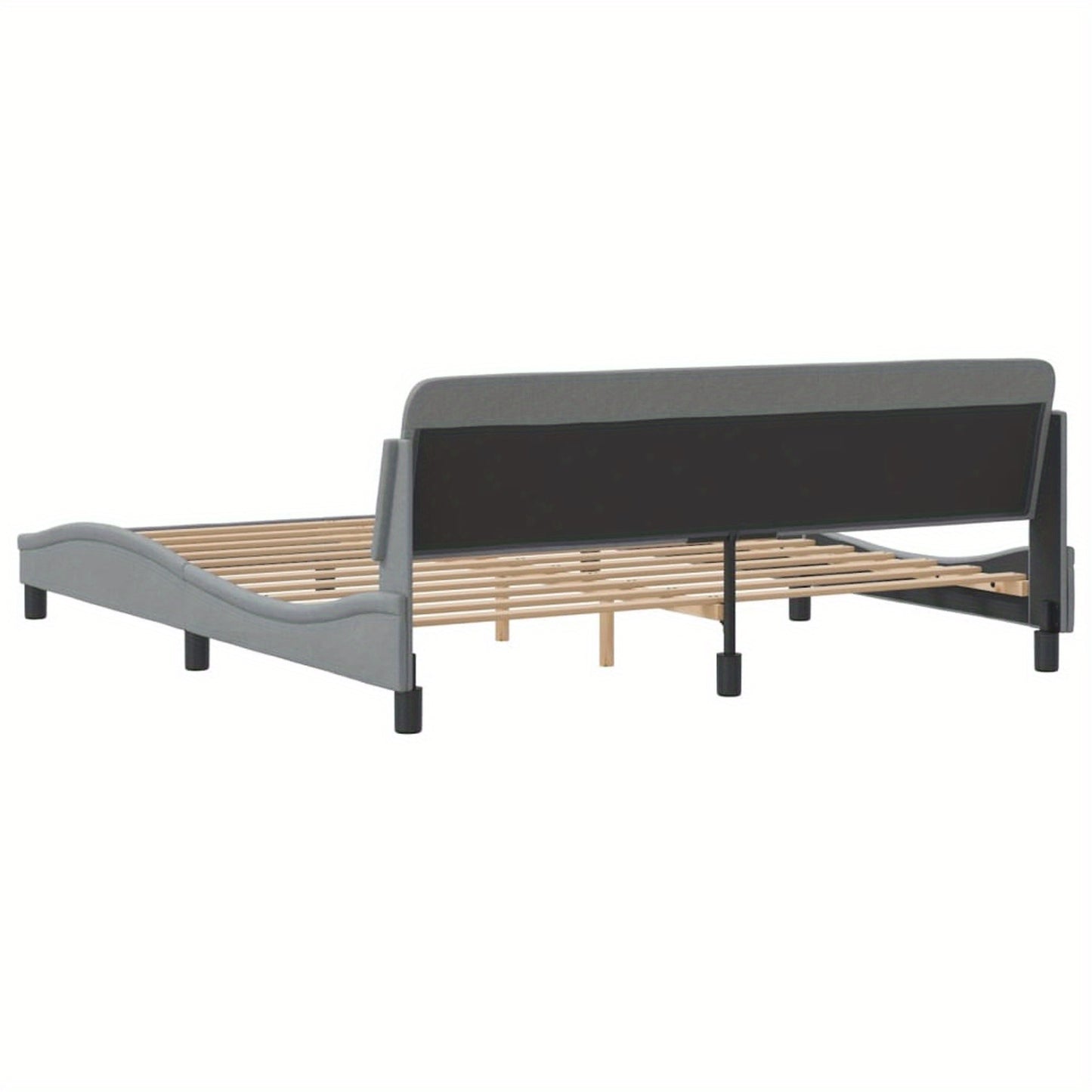 Bed frame without mattress light grey 180x200 cm fabric with Slat Support Platform Bed Frame Suitable for Mattress Size 180 x 200 cm for Bedroom
