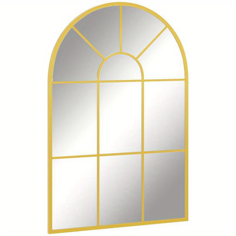 Wandspiegel – Passpiegel – Staande Spiegel – Hangspiegel – Woondecoratie – Gouden Frame – Uniek Onregelmatig Design – 91x60 cm Verticaal – Zonder Elektriciteit