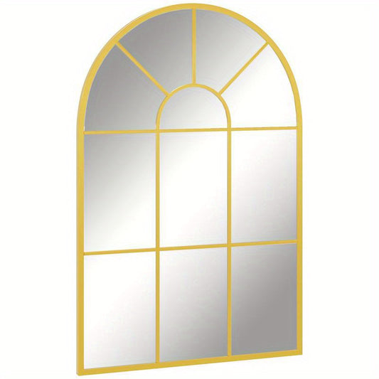 Wandspiegel – Passpiegel – Staande Spiegel – Hangspiegel – Woondecoratie – Gouden Frame – Uniek Onregelmatig Design – 91x60 cm Verticaal – Zonder Elektriciteit