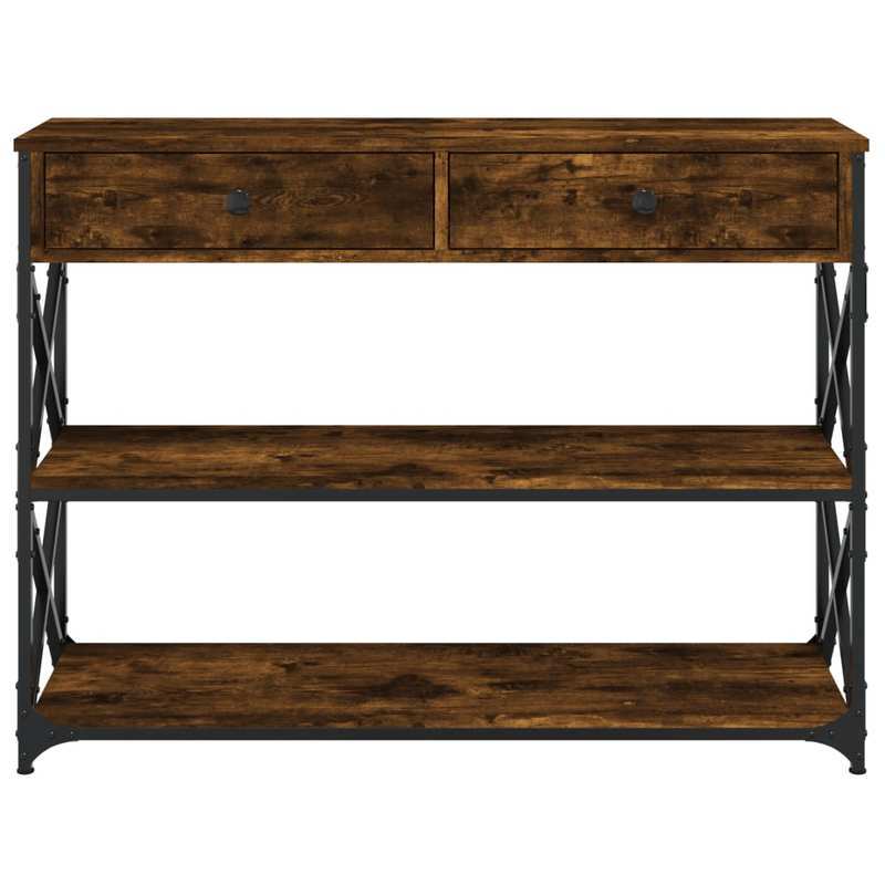 Console Table – Sidetable – Haltafel – Wandtafel – Bijzettafel – Bruin – Gemaakt Van Duurzaam Eikenhout – Compact Formaat 100x28x75 Cm