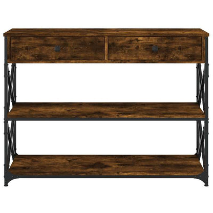 Console Table – Sidetable – Haltafel – Wandtafel – Bijzettafel – Bruin – Gemaakt Van Duurzaam Eikenhout – Compact Formaat 100x28x75 Cm