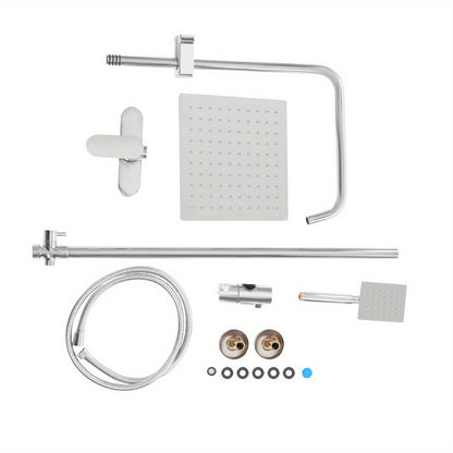 Douchekraan – Doucheset – Douchemengkraan – Regendouche – Handdouche – 2-in-1 Functie – Corrosiebestendig Koper en RVS – Wandmontage – Zwart/Chroom