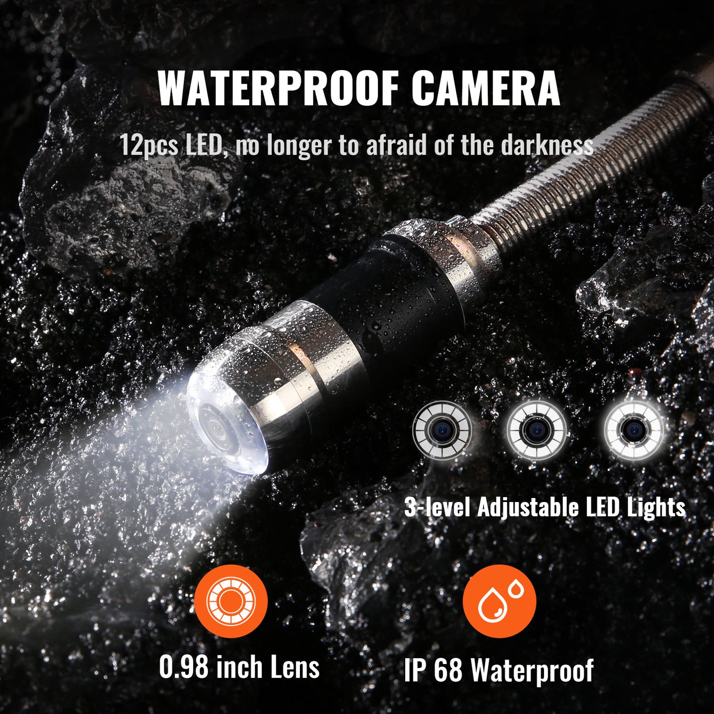 Rioleringscamera – Pijpinspectiecamera – Inspectiecamera – Rioolcamera – Endoscoop – 7 Inch LCD Scherm – 30 Meter Semi-Starre Kabel