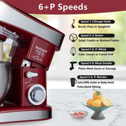 Keukenmixer – Standmixer – Mixer – Blenders – Mengmachine – Zwart – 1200W Krachtige Motor – 6L RVS Mengkom