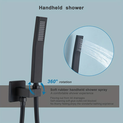 Wanddouche – Douchekop – Handdouche – Douche Set – Badkamer Douche – Donker Design – Zonder Elektriciteit – Duurzaam Material