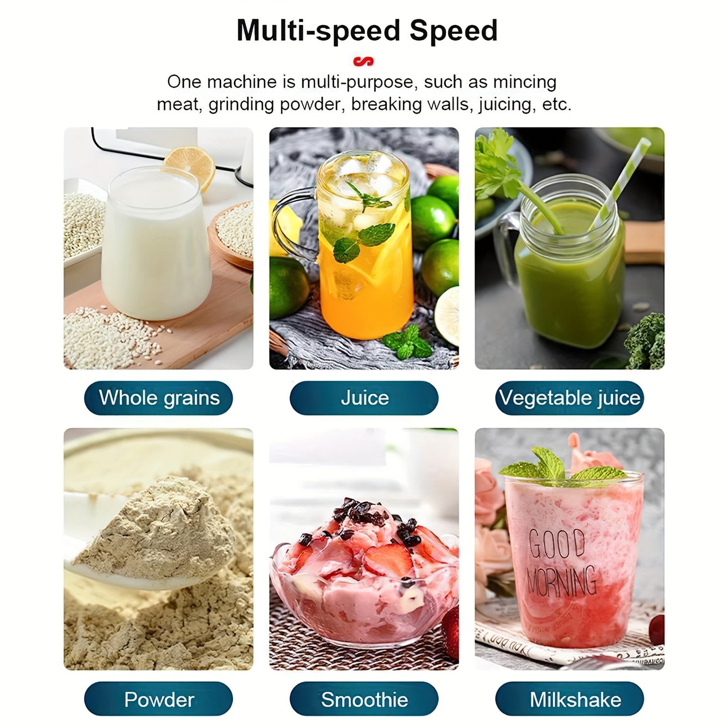 Blender – Smoothie Maker – Powerblender – Professionele Blender – To Go – 2000W Motor – Roestvrijstalen Messen