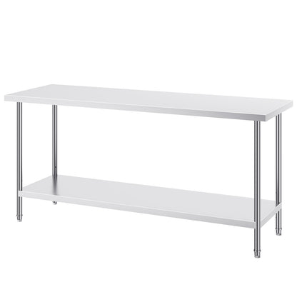 Inpaktafel – Werkbank – Werktafel – Buffettafel – Inpakstation – RVS 0,8 mm Staal – 183x61x86 cm