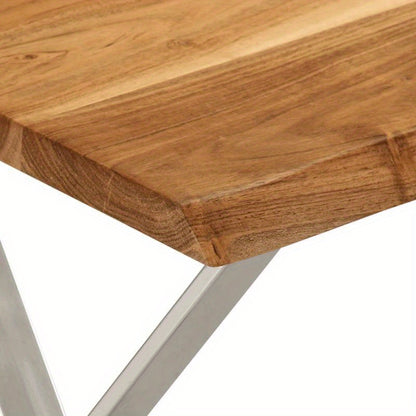 Bench with a Natural Edge, 105 Cm, Made of Solid Acacia Wood. This Bench Is Ideal As a Shoe Stool in Your Hallway Or As a Storage Stool in Your Living Room.
