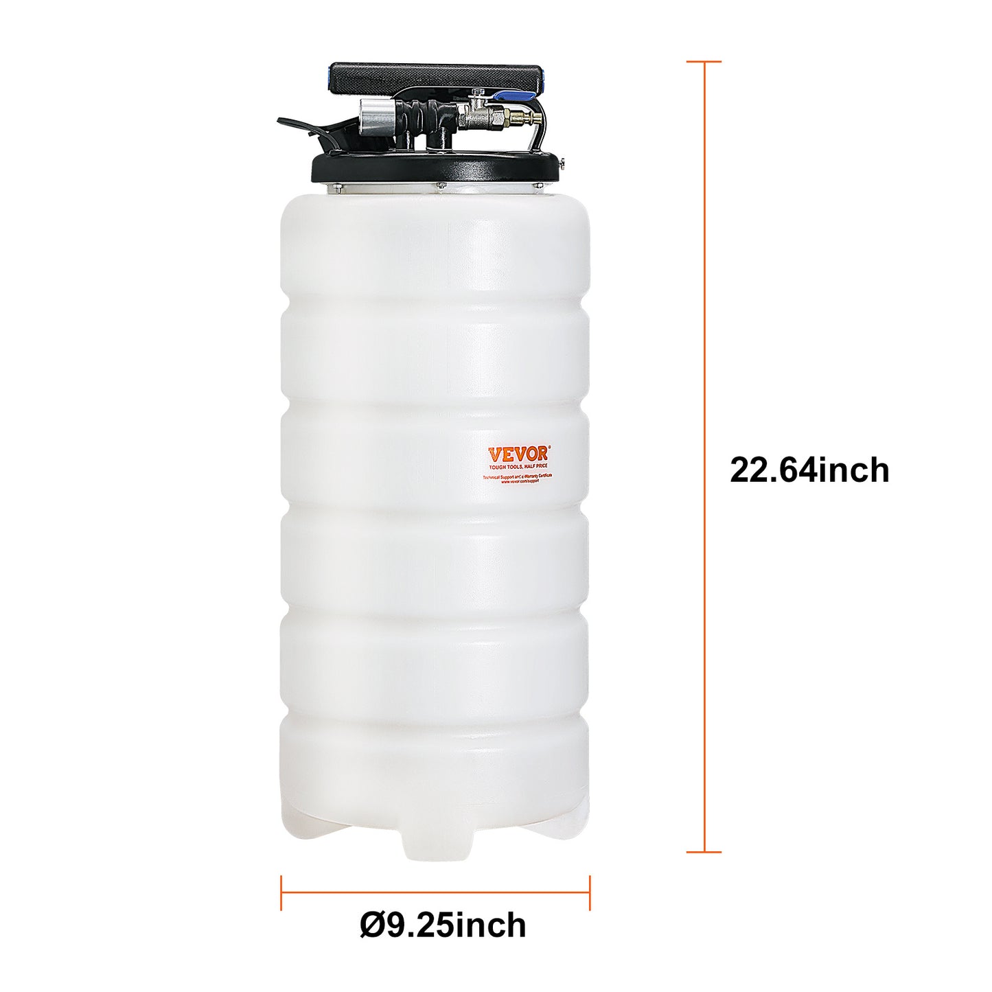 Olieafzuiger – Olie-extractor – Vloeistofafzuiger – Oliepomp – Oliewisselpomp – 15 Liter Tank – Pneumatisch en Handmatig
