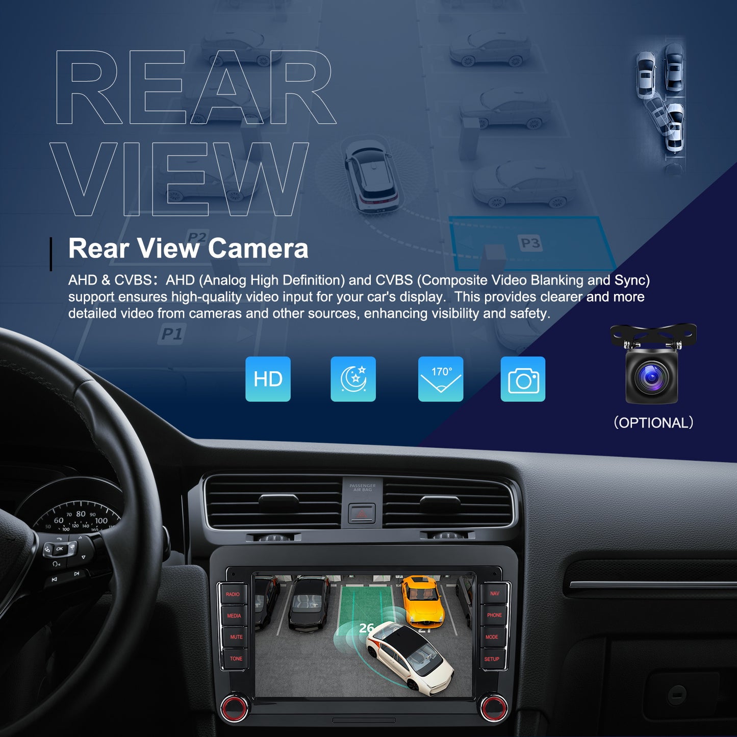 [2G+64G] Android 15 7" Touchscreen  Radio for Volkswagen,, Caddy T5, Tiguan Transporter, Golf MK5, MK6 Beetle, Skoda Octavia Seat with Wireless CarPlay, Android Auto, GPS, FM and RDS