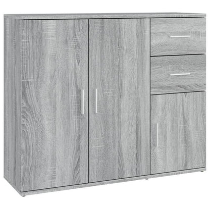 Dressoir – Opbergkast – Ladekast – Buffetkast – Wandkast – Bewerkte Houtlook – 91x29,5x75 cm – Grijs Sonoma Eiken