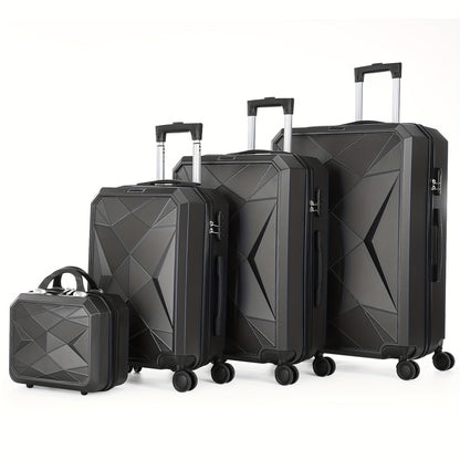 Vierdelige Hardshell Kofferset – Koffer Set – Reiskoffer – Spinner Koffer – Bagage – 360° Draaibare Wielen – TSA Cijferslot – Anthracite