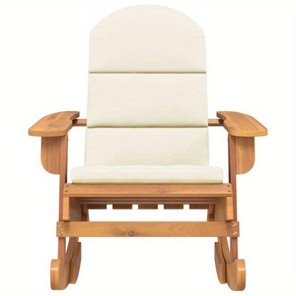 Adirondack Schommelstoel – Tuinstoel – Schommelstoel Voor Buiten – Relaxstoel – Acaciahout – Ergonomisch Ontwerp – Zachte Kussens