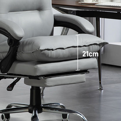 Ergonomische Bureaustoel – Bureaustoel – Werkstoel – Kantoorstoel – PC Stoel – Verstelbare Zithoogte 55-63 cm – Kunstleren Bekleding Donkergrijs