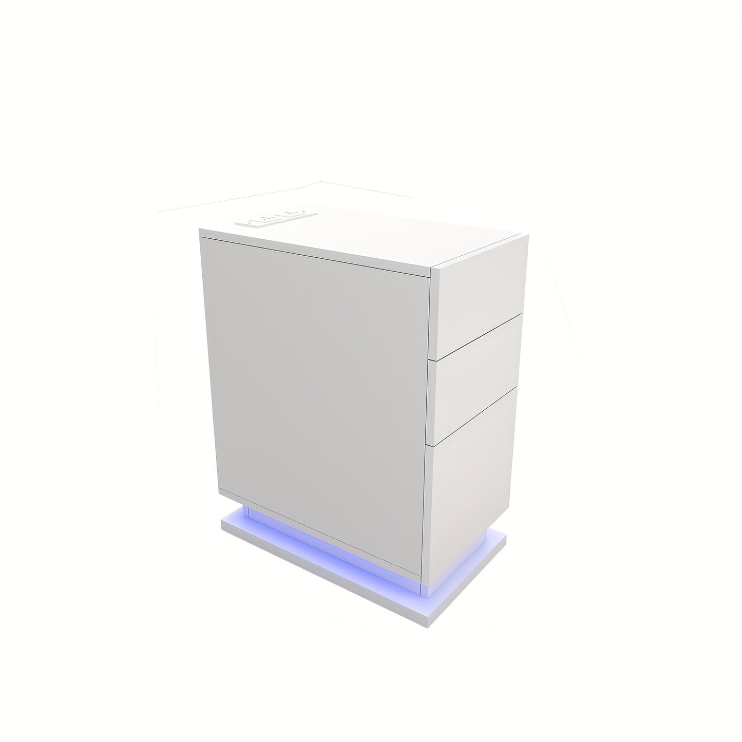 Nachtkastje – Bedside Table – Nachtkast – Opbergkastje – Slaapkamerkastje – Wit – 3 Lades – Compact Ontwerp Onder 68,5 cm – Duurzaam Hardhout