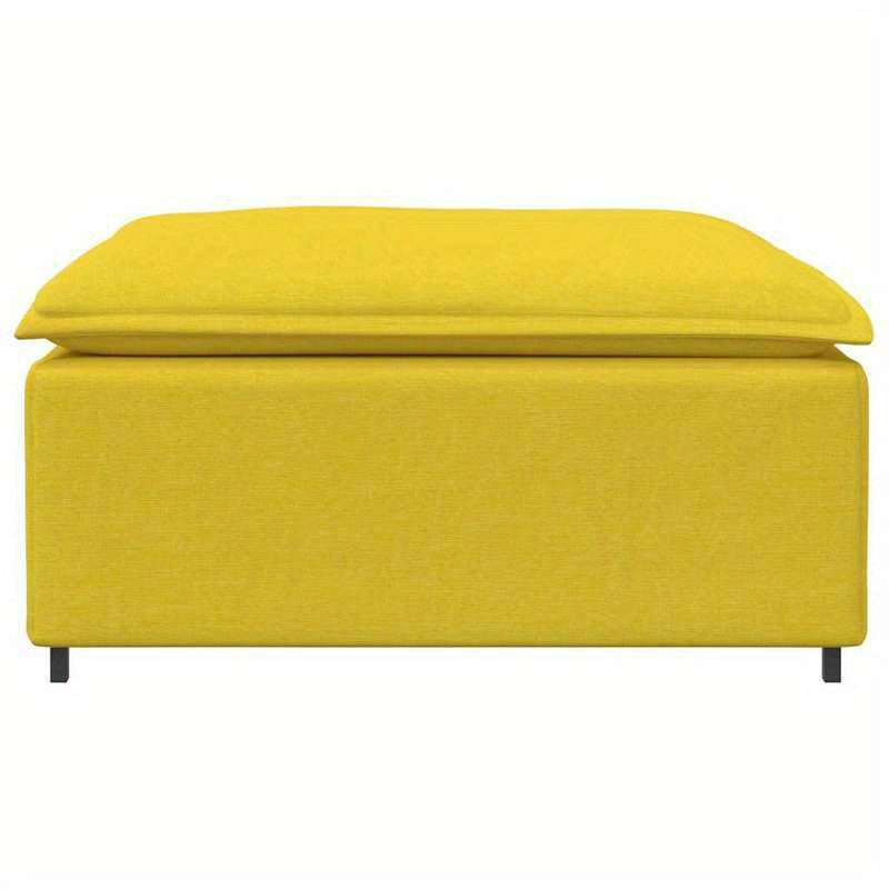 Voetbank – Poef – Hocker – Zithocker – Zitbank – Modular – Lichtgeel – 100x100x48 cm – Comfortabele Afmetingen – Onderhoudsvriendelijke Stof