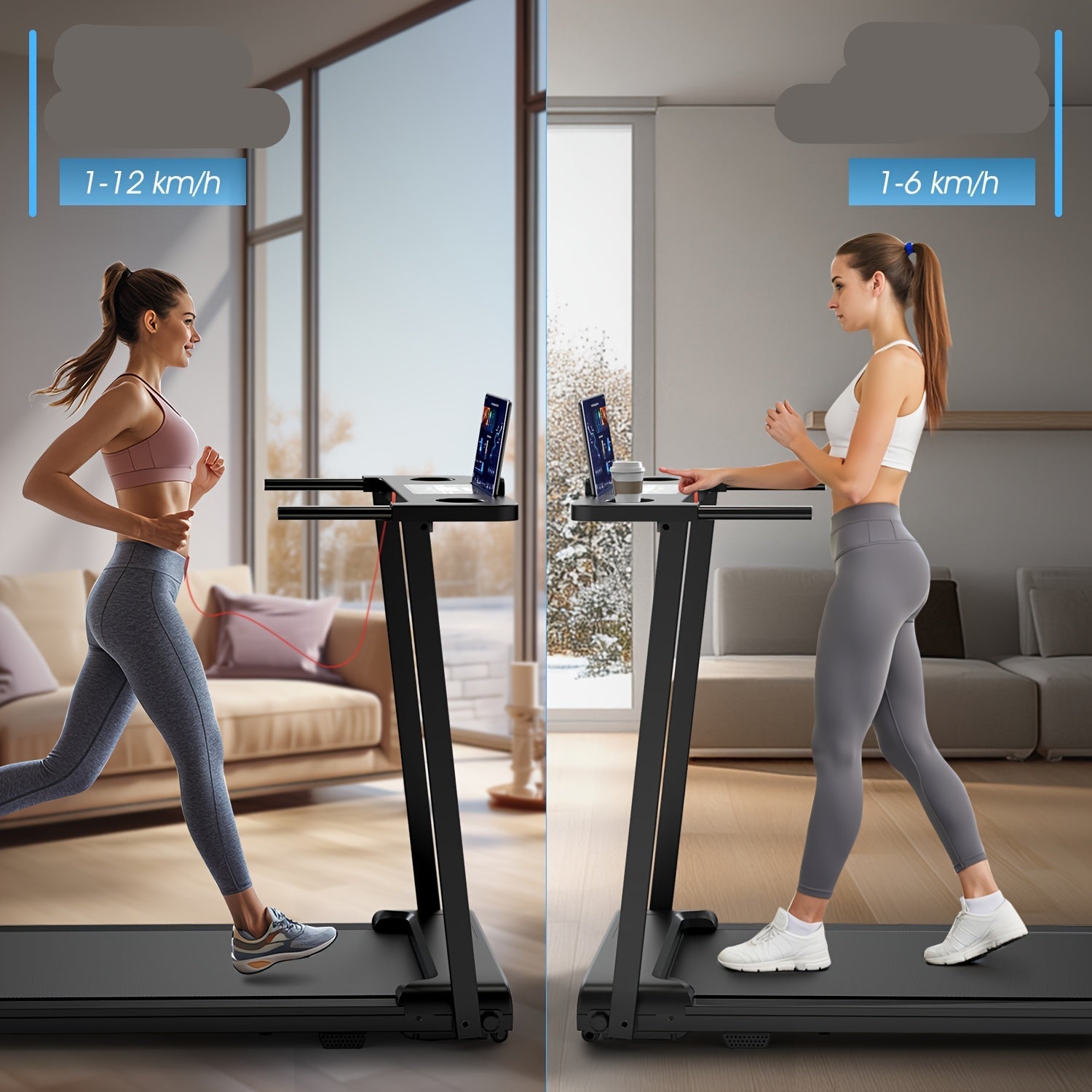 Loopband – Treadmill – Hardloopband – Loopmachine – Fitnessapparaat – Opvouwbaar Ontwerp – 12 Km/U Snelheid - QUORE