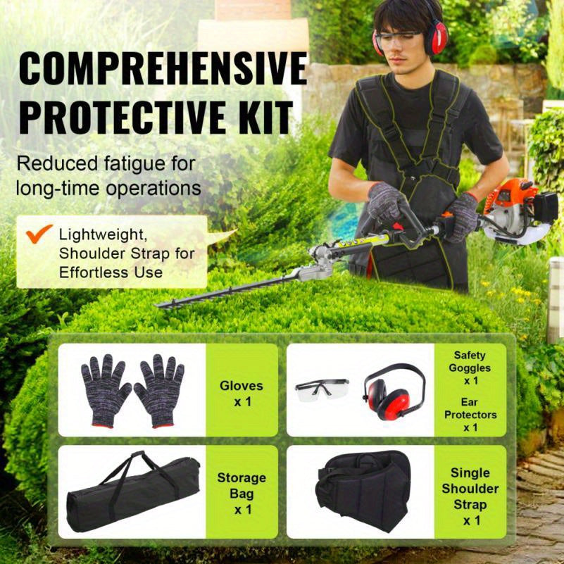 6-In-1 Benzine Tuintool – Tuinset – Multitool – Snoeier – Trimmer – 52cc Motor – Sterk Legeringsstaal Mes
