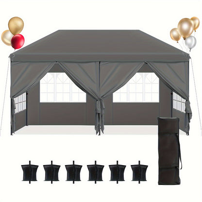 Opklapbare Partytent – Tuin Tent – Evenemententent – Markttent – Kampeertent – 3x6 Meter – Stalen Frame