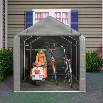 Fietsenstalling – Fietsberging – Fietsenhok – Gereedschapsschuur – Tuinhuisje – 160x220x165 cm – Waterdicht PE Materiaal – Rolluikdeur