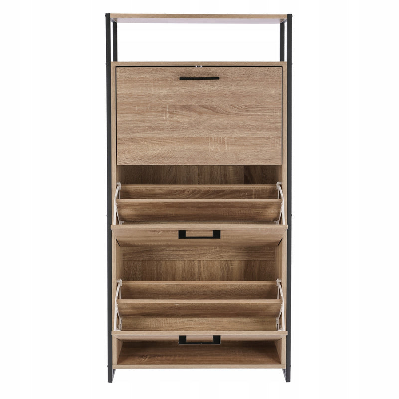 Schoenenkast – Schoenenrek – Schoenenopberger – Schoenenkastje – Schoenenelement – Loft-Design Sonoma Eiken – Ruime 3 Compartimenten