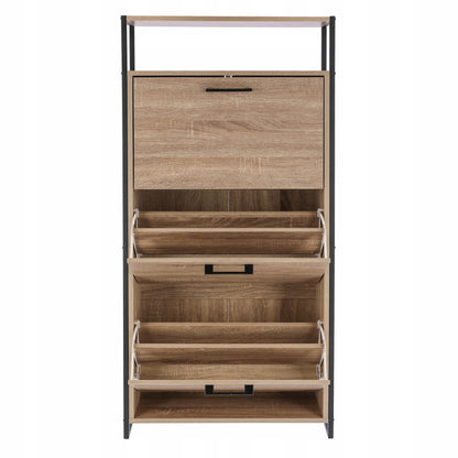 Schoenenkast – Schoenenrek – Schoenenopberger – Schoenenkastje – Schoenenelement – Loft-Design Sonoma Eiken – Ruime 3 Compartimenten