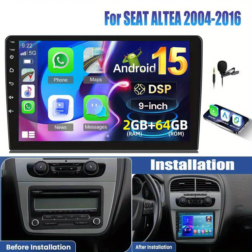 Autoradio Hyundai i40 – Multimedia Systeem – Inbouw Radio – Carplay Autoradio – GPS Navigatie – 22,86 cm HD Touchscreen – AHD Achteruitrijcamera met Microfoon