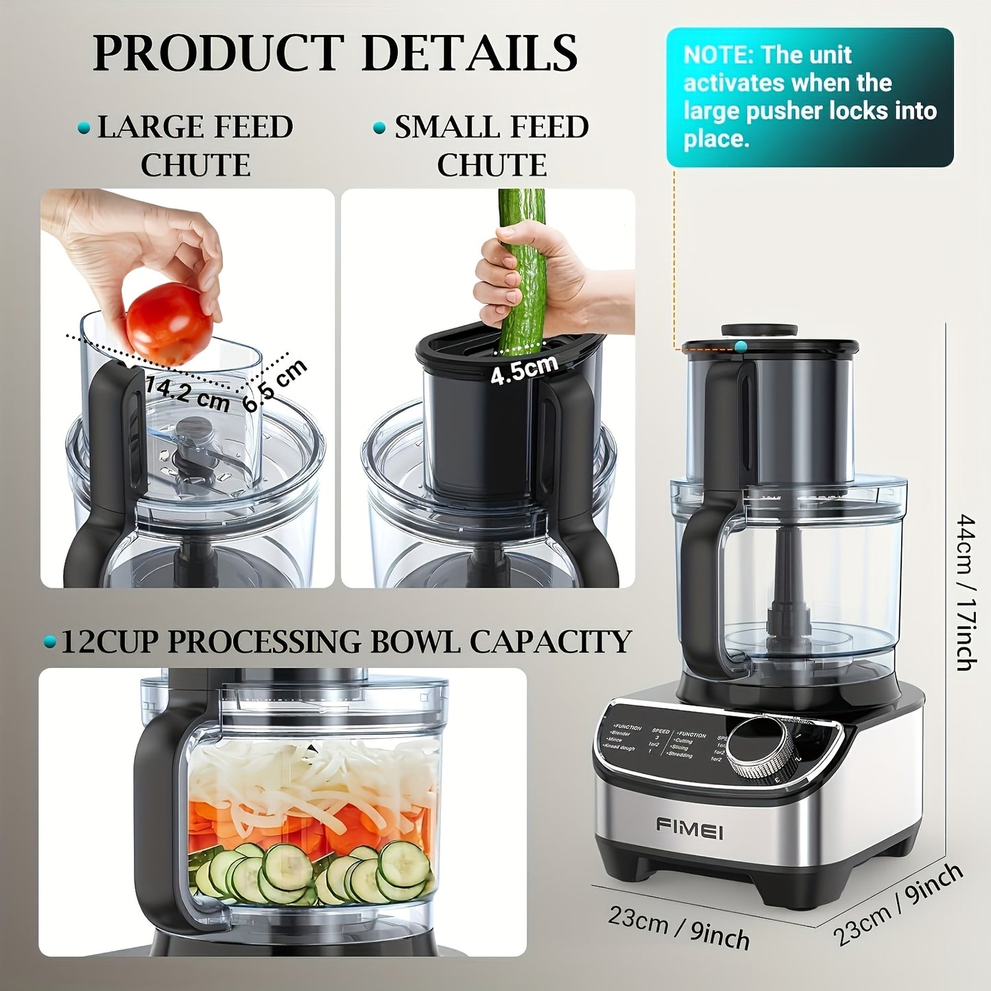 Keukenmachine – Foodprocessor – Keukenmixer – Keukenrobot – Blender – 1300W Vermogen – 12 Cups RVS Mengkom