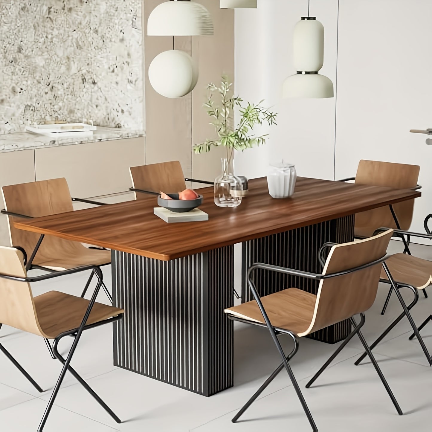 Eettafel – Dinertafel – Keukentafel – Tafelpoot – Restaurants tafel – Retro Industrieel Design – 160x80x76 cm – Hout en Engineered Wood
