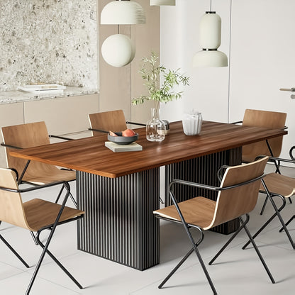 Eettafel – Dinertafel – Keukentafel – Tafelpoot – Restaurants tafel – Retro Industrieel Design – 160x80x76 cm – Hout en Engineered Wood