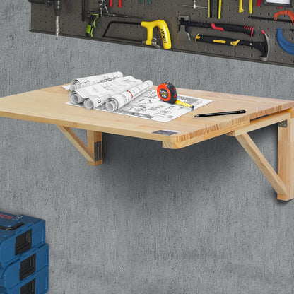 Wandtafel – Klaptafel – Opklapbare Werktafel – Muurtafel – Zwevende Tafel – 80x60 cm – 100% Grenenhout – Draagvermogen 45 kg