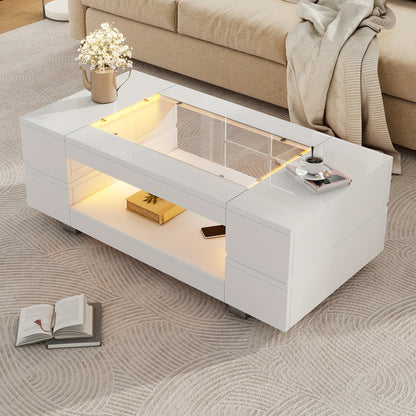 White Coffee Table, Sofa Table, Living Room Table for Party, Office, Living Room