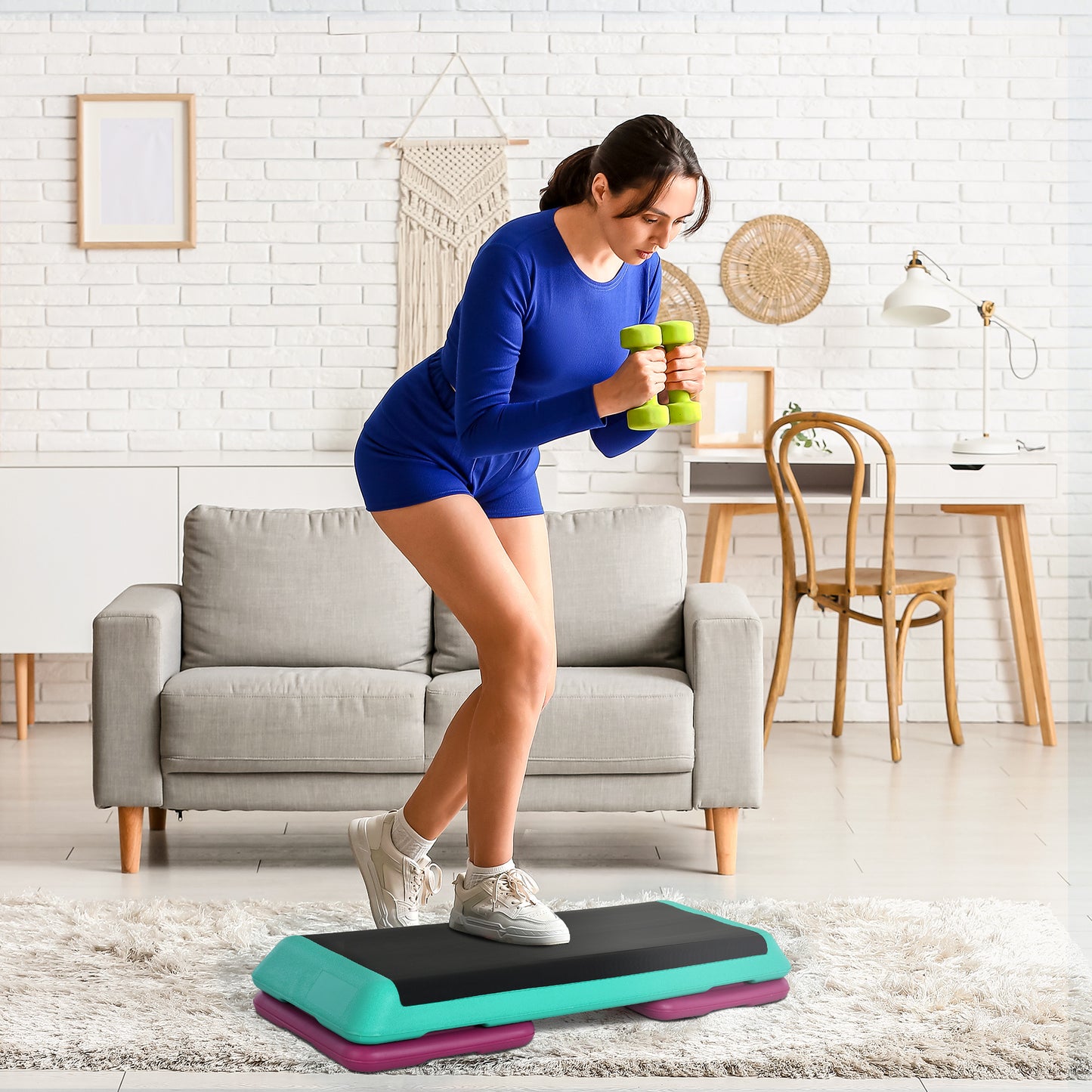 Verstelbare Fitness Stepper – Trainingsbankje – Step Board – Cardio Step – Workout Platform – 3 Hoogtes (10/15/20 cm) – Antislip Oppervlak – Lichtgewicht Kunststof