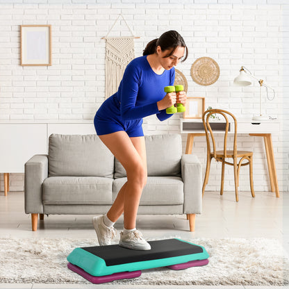 Verstelbare Fitness Stepper – Trainingsbankje – Step Board – Cardio Step – Workout Platform – 3 Hoogtes (10/15/20 cm) – Antislip Oppervlak – Lichtgewicht Kunststof