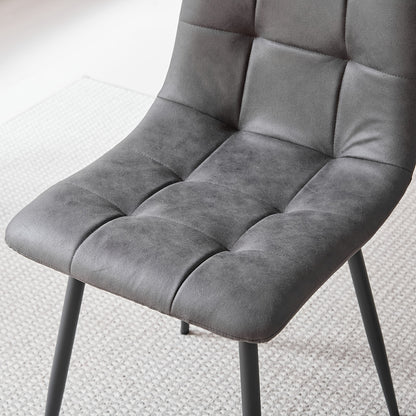 Eetkamerstoel – Stoel – Kuipstoel – Draaistoel – Eettafelstoel – Ergonomisch Comfort – Kunstleren Bekleding – Zwarte Metalen Poten – Verstelbare Voetdoppen – Set Van 4 – Donkerbruin