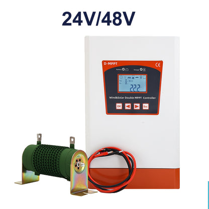 Hybride Wind- En Zonne-energie Systeem – Wind- En Solar Generator – Off-grid Stroomvoorziening – MPPT Laadregelaar – 3000W Wind + 1000W Zon – LCD Display – Stof- En Waterbestendig
