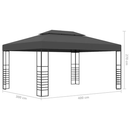Tuinscherm – Tuinafscheiding – Privacyscherm – Zonwering – Windscherm – 3x4 Meter – Stalen Frame Met Polyester Dak
