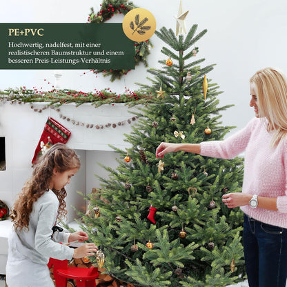 kunstkerstboom – kunstboom – nepkerstboom – kerstboom decoratie – PVC kerstboom – 210 cm – realistisch vouwsysteem – stevige metalen standaard