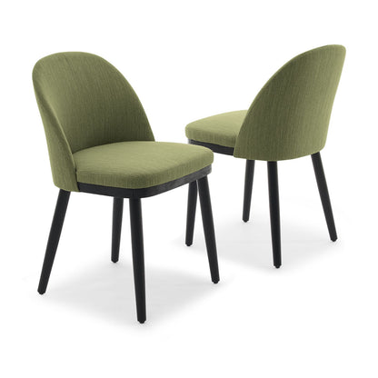 Eetkamerstoelen – Stoelen – Design Stoelen – Dining Chairs – Beklede Stoelen – Set Van 2 Groen – Ergonomische Rugleuning – Massief Beukenhout Frame